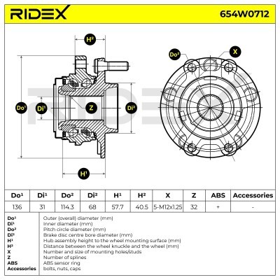 Łożysko Koła RIDEX 654W0712 654W0712 - foto 5