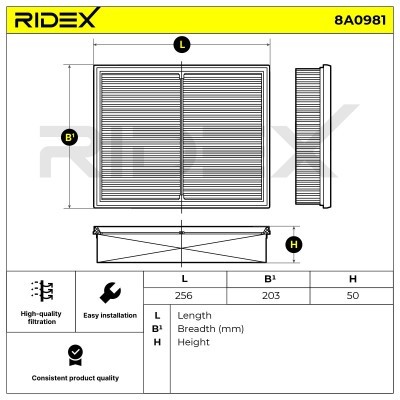 Filtr Powietrza RIDEX 8A0981 8A0981 - foto 6