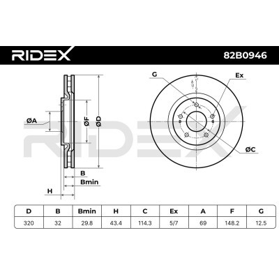 Tarcza hamulcowa RIDEX 82B0946 82B0946 - foto 3