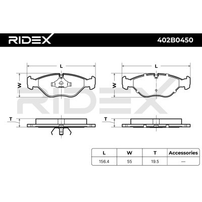 Klocki hamulcowe RIDEX 402B0450 402B0450 - foto 8