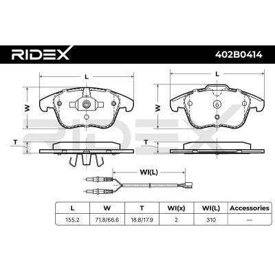 Klocki hamulcowe RIDEX 402B0414 402B0414 - foto 10