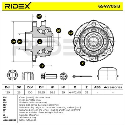Łożysko Koła RIDEX 654W0513 654W0513 - foto 1