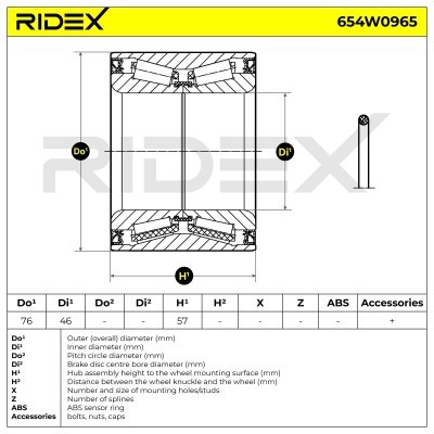 Łożysko Koła RIDEX 654W0965 654W0965 - foto 5