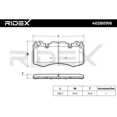 Klocki hamulcowe RIDEX 402B0916 402B0916 - foto 3