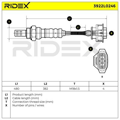 Sonda Lambda RIDEX 3922L0246 3922L0246 - foto 6