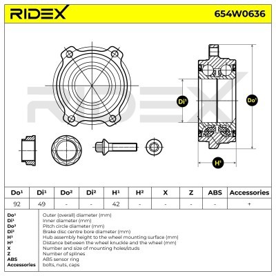 Łożysko Koła RIDEX 654W0636 654W0636 - foto 6