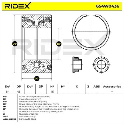 Łożysko Koła RIDEX 654W0436 654W0436 - foto 3