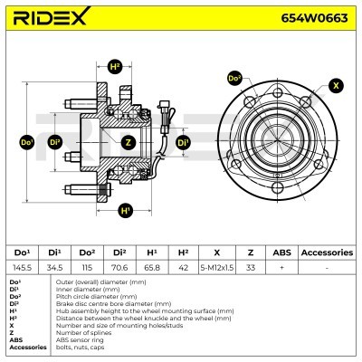 Łożysko Koła RIDEX 654W0663 654W0663 - foto 6