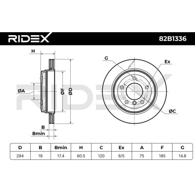 Tarcza hamulcowa RIDEX 82B1336 82B1336 - foto 6