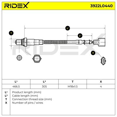 Sonda Lambda RIDEX 3922L0440 3922L0440 - foto 7