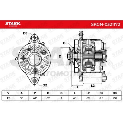 Alternator Stark SKGN-0321172 SKGN-0321172 - foto 8