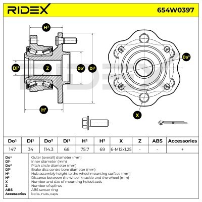 Łożysko Koła RIDEX 654W0397 654W0397 - foto 2