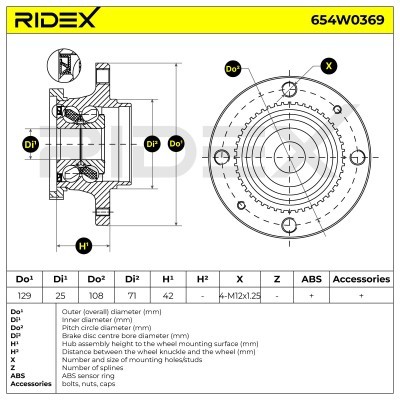 Łożysko Koła RIDEX 654W0369 654W0369 - foto 7