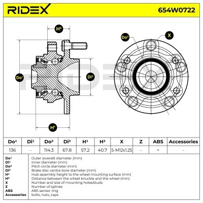 Łożysko Koła RIDEX 654W0722 654W0722 - foto 5