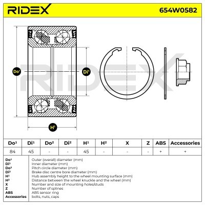 Łożysko Koła RIDEX 654W0582 654W0582 - foto 7