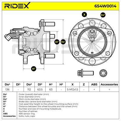 Łożysko Koła RIDEX 654W0014 654W0014 - foto 5