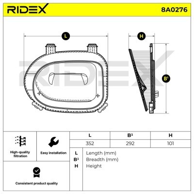 Filtr Powietrza RIDEX 8A0276 8A0276 - foto 5