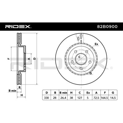 Tarcza hamulcowa RIDEX 82B0900 82B0900 - foto 6