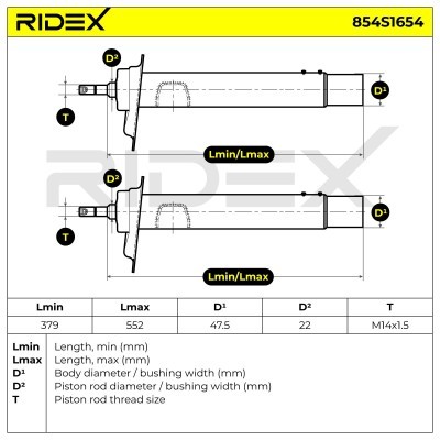 Amortyzator RIDEX 854S1654 854S1654 - foto 3