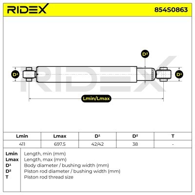 Amortyzator RIDEX 854S0863 854S0863 - foto 8