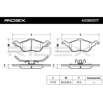 Klocki hamulcowe RIDEX 402B0017 402B0017 - foto 2