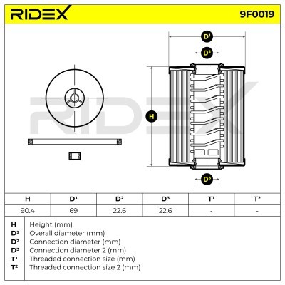 Filtr Paliwa RIDEX 9F0019 9F0019 - foto 5