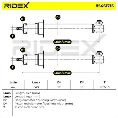 Amortyzator RIDEX 854S1715 854S1715 - foto 8