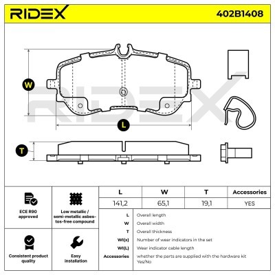 Klocki hamulcowe RIDEX 402B1408 402B1408 - foto 6