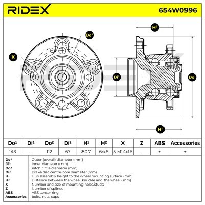 Łożysko Koła RIDEX 654W0996 654W0996 - foto 6