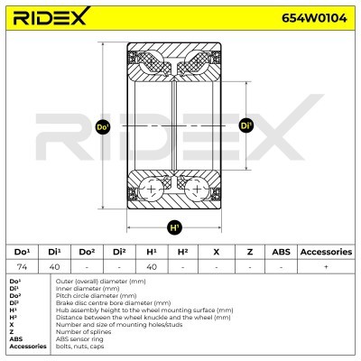 Łożysko Koła RIDEX 654W0104 654W0104 - foto 3