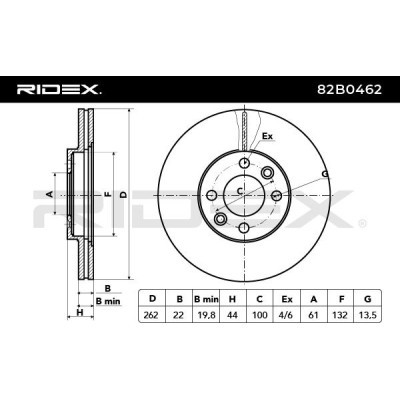 Tarcza hamulcowa RIDEX 82B0462 82B0462 - foto 5