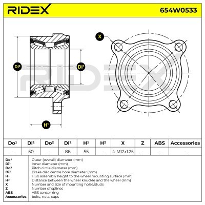 Łożysko Koła RIDEX 654W0533 654W0533 - foto 7