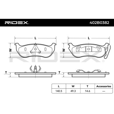 Klocki hamulcowe RIDEX 402B0382 402B0382 - foto 3