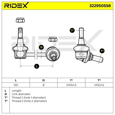 Łącznik Stabilizatora RIDEX 3229S0558 3229S0558 - foto 5