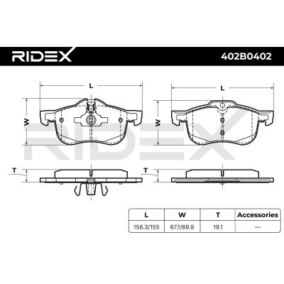 Klocki hamulcowe RIDEX 402B0402 402B0402 - foto 7