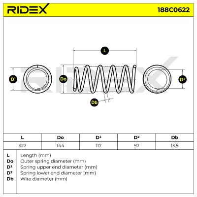 Sprężyna Zawieszenia RIDEX 188C0622 188C0622 - foto 5