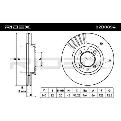 Tarcza hamulcowa RIDEX 82B0894 82B0894 - foto 3