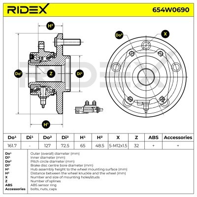 Łożysko Koła RIDEX 654W0690 654W0690 - foto 6