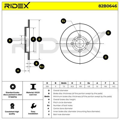 Tarcza hamulcowa RIDEX 82B0646 82B0646 - foto 4