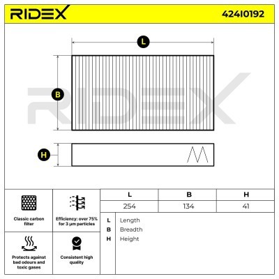 Filtr Kabinowy RIDEX 424I0192 424I0192 - foto 2