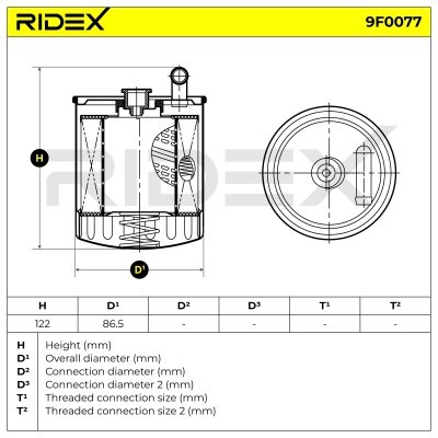 Filtr Paliwa RIDEX 9F0077 9F0077 - foto 4