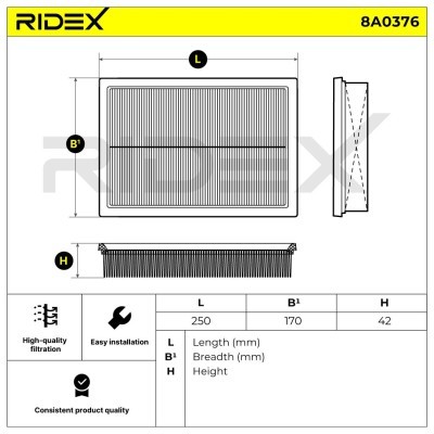 Filtr Powietrza RIDEX 8A0376 8A0376 - foto 6