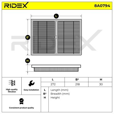Filtr Powietrza RIDEX 8A0794 8A0794 - foto 6