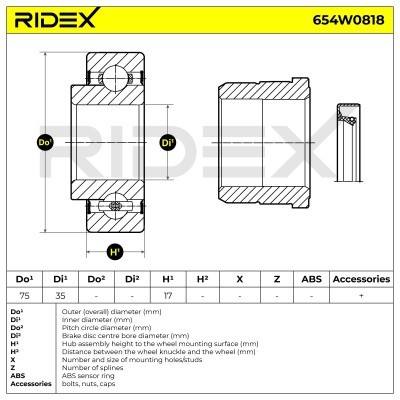 Łożysko Koła RIDEX 654W0818 654W0818 - foto 4