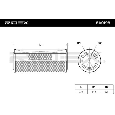 Filtr Powietrza RIDEX 8A0198 8A0198 - foto 6