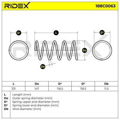 Sprężyna Zawieszenia RIDEX 188C0063 188C0063 - foto 6