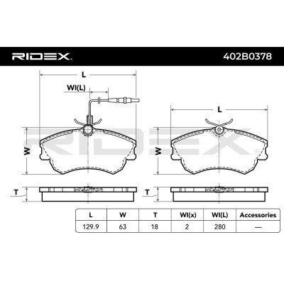 Klocki hamulcowe RIDEX 402B0378 402B0378 - foto 3