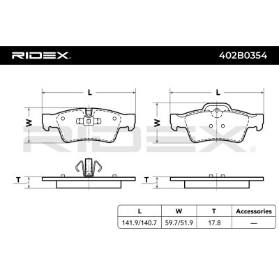 Klocki hamulcowe RIDEX 402B0354 402B0354 - foto 4