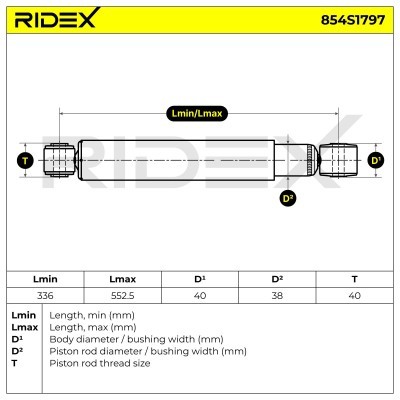 Amortyzator RIDEX 854S1797 854S1797 - foto 7