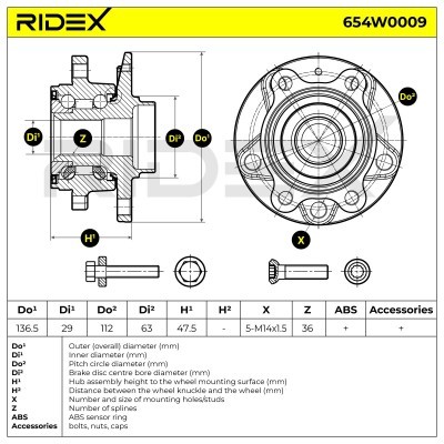 Łożysko Koła RIDEX 654W0009 654W0009 - foto 6